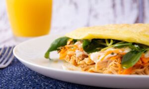 Receita de Crepioca de Frango Desfiado