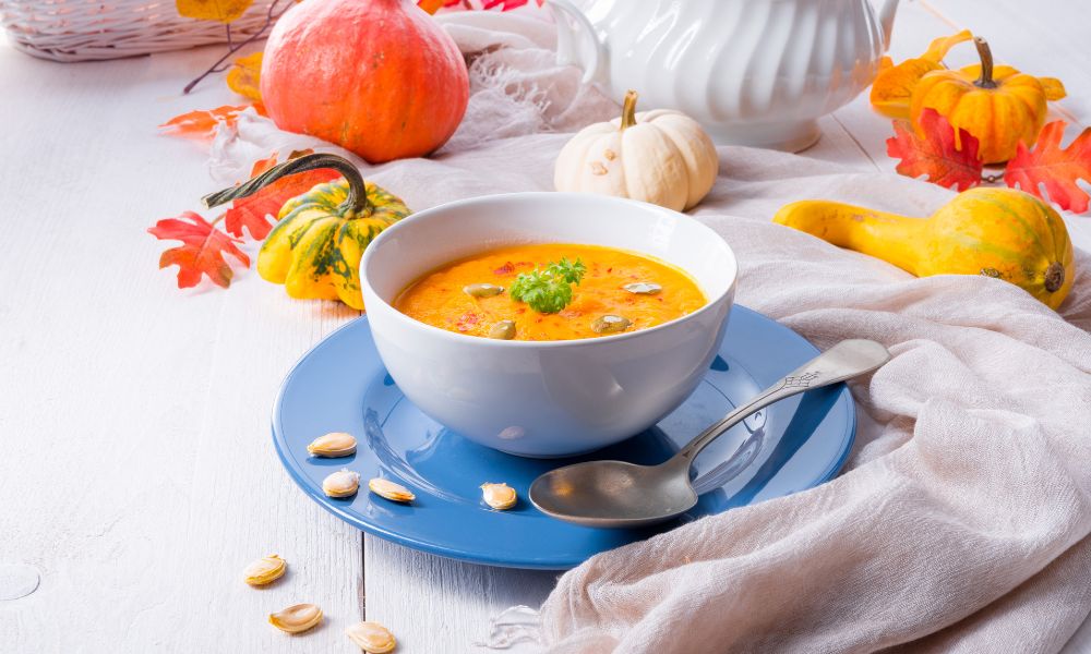 Sopa de Abóbora com Gengibre e Coco