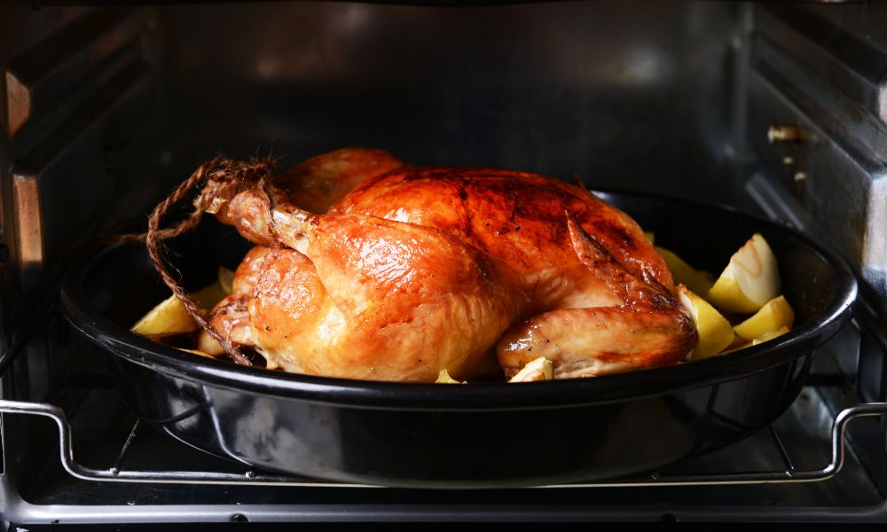 The chicken is Baked in the Oven