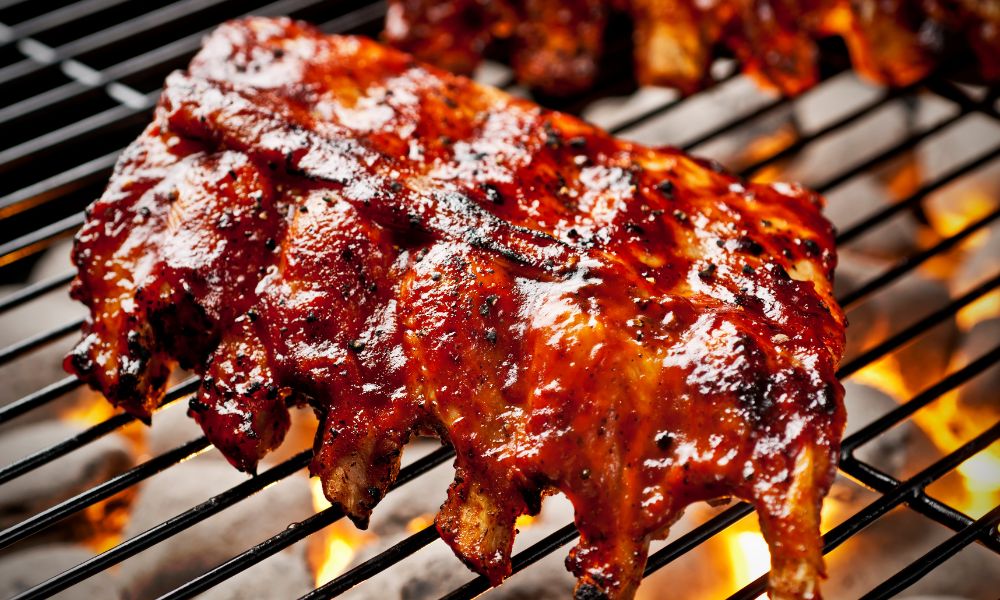 Costelinha de Porco com Barbecue na Churrasqueira
