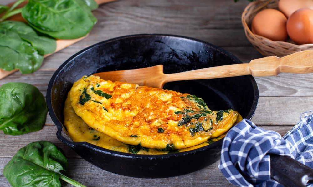 Omelete de Espinafre com Queijo
