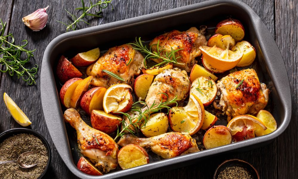 Coxas e Sobrecoxas ao Forno com Ervas