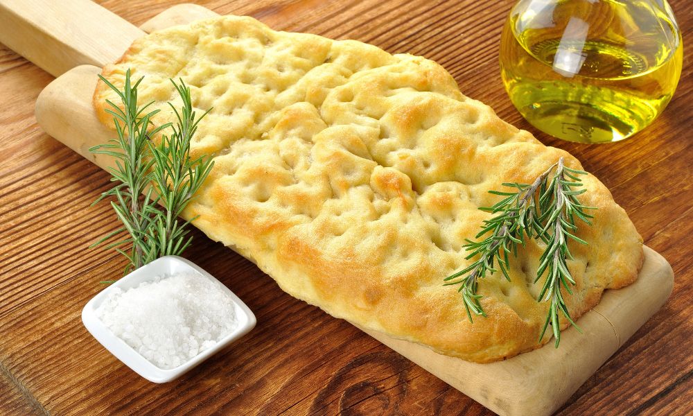 Focaccia com Alecrim e Sal Grosso