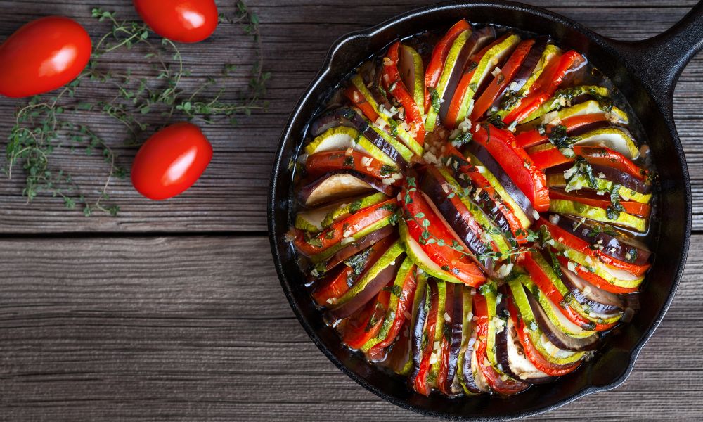 Ratatouille Assado com Pão de Alho